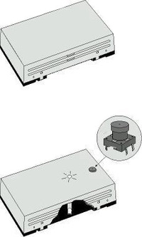 Gehäuse für Wandmontage Serie 601 mit Druckknopfschalter, Zeichnung
